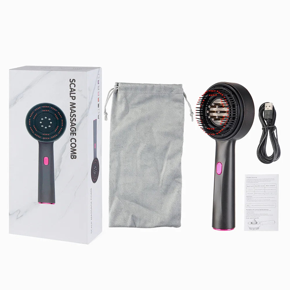 Electric Scalp Massage Comb with Red Light & Vibration for Hair Growth