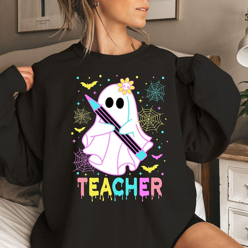 Ghost Teacher Sweatshirt – Pastel Halloween Pullover