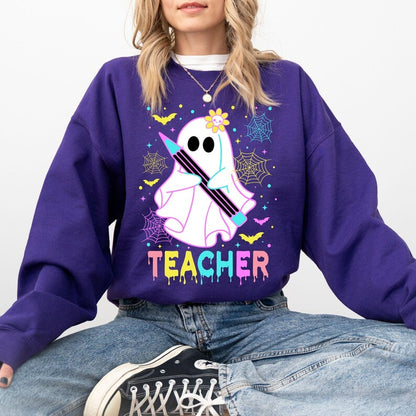 Ghost Teacher Sweatshirt – Pastel Halloween Pullover
