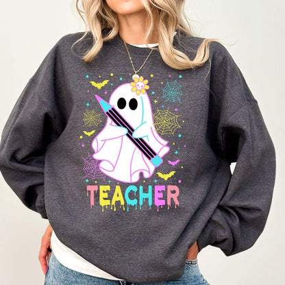 Ghost Teacher Sweatshirt – Pastel Halloween Pullover
