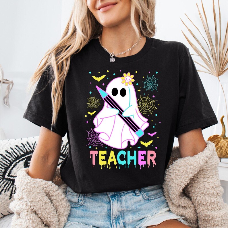 Ghost Teacher Sweatshirt – Pastel Halloween Pullover