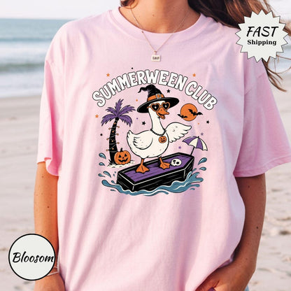 Summerween Club Shirt | Funny Goose Halloween T-Shirt