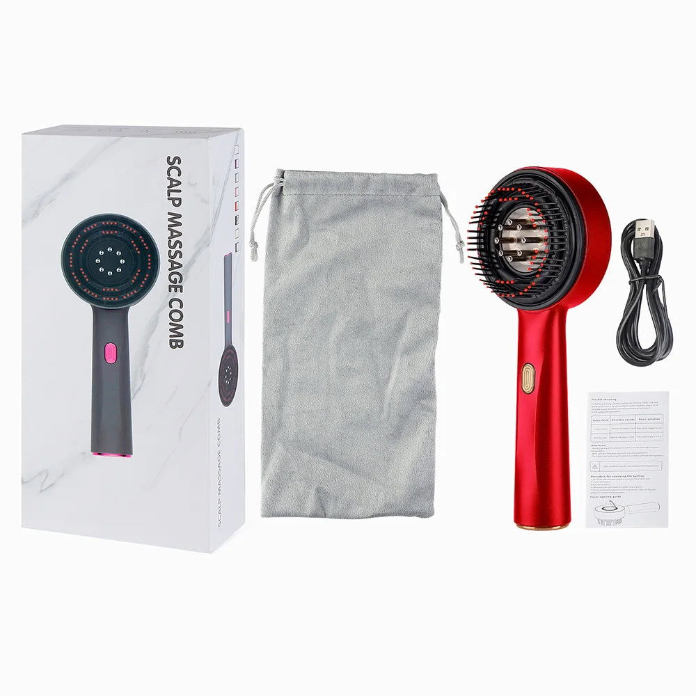 Electric Scalp Massage Comb with Red Light & Vibration for Hair Growth