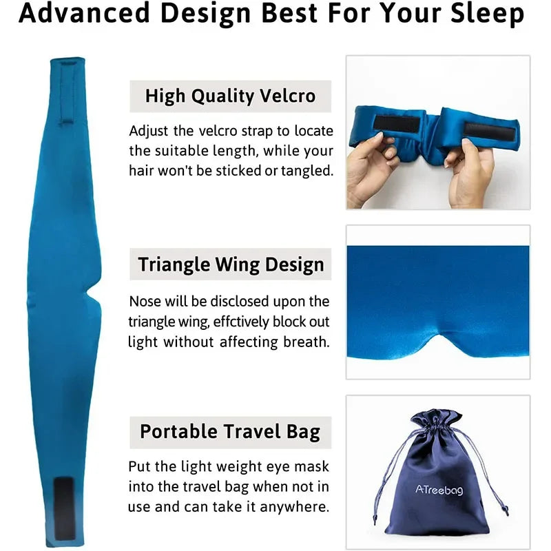 100% Mulberry Silk Sleep Mask – Luxuriously Soft Eye Mask for Travel & Deep Sleep