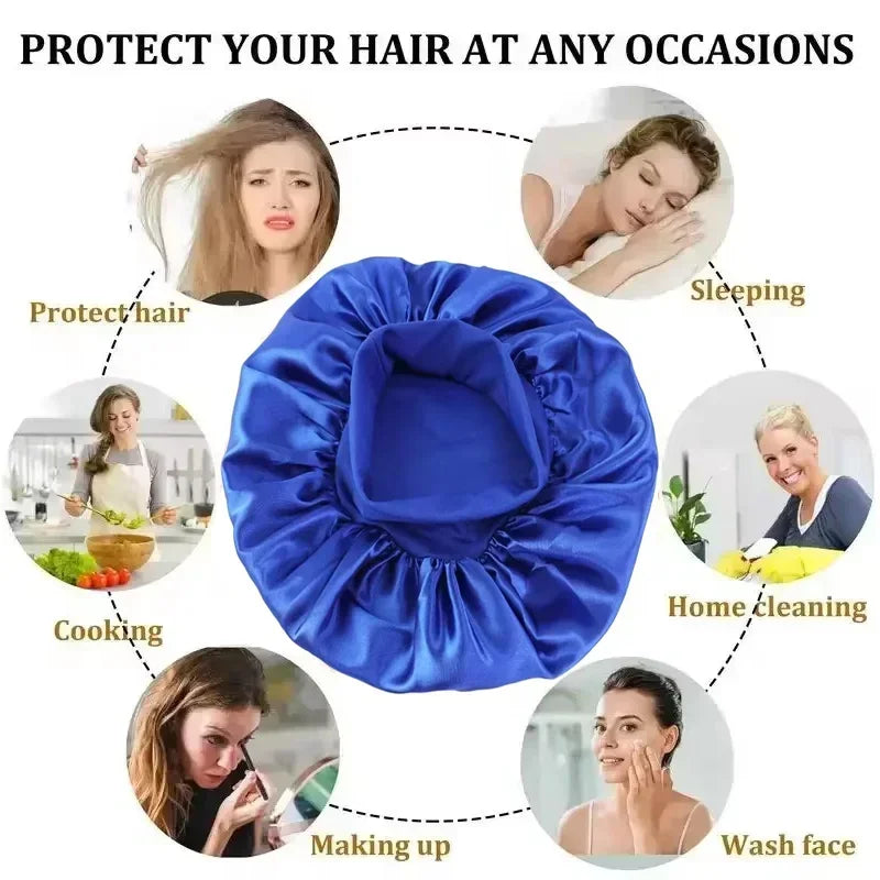 Satin Sleep Bonnet – Silk-Lined Hair Cap for All Hair Types