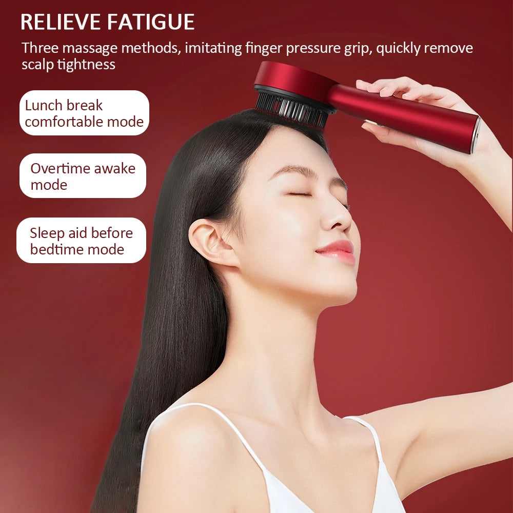 Electric Scalp Massage Comb with Red Light & Vibration for Hair Growth