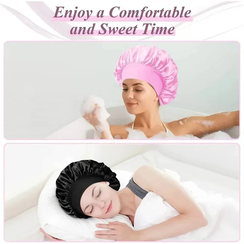 Satin Sleep Bonnet – Silk-Lined Hair Cap for All Hair Types