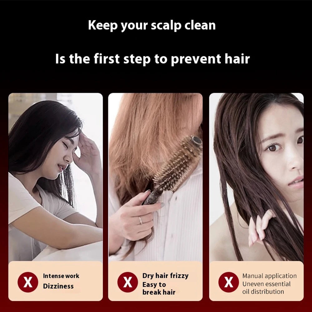 Electric Scalp Massage Comb with Red Light & Vibration for Hair Growth