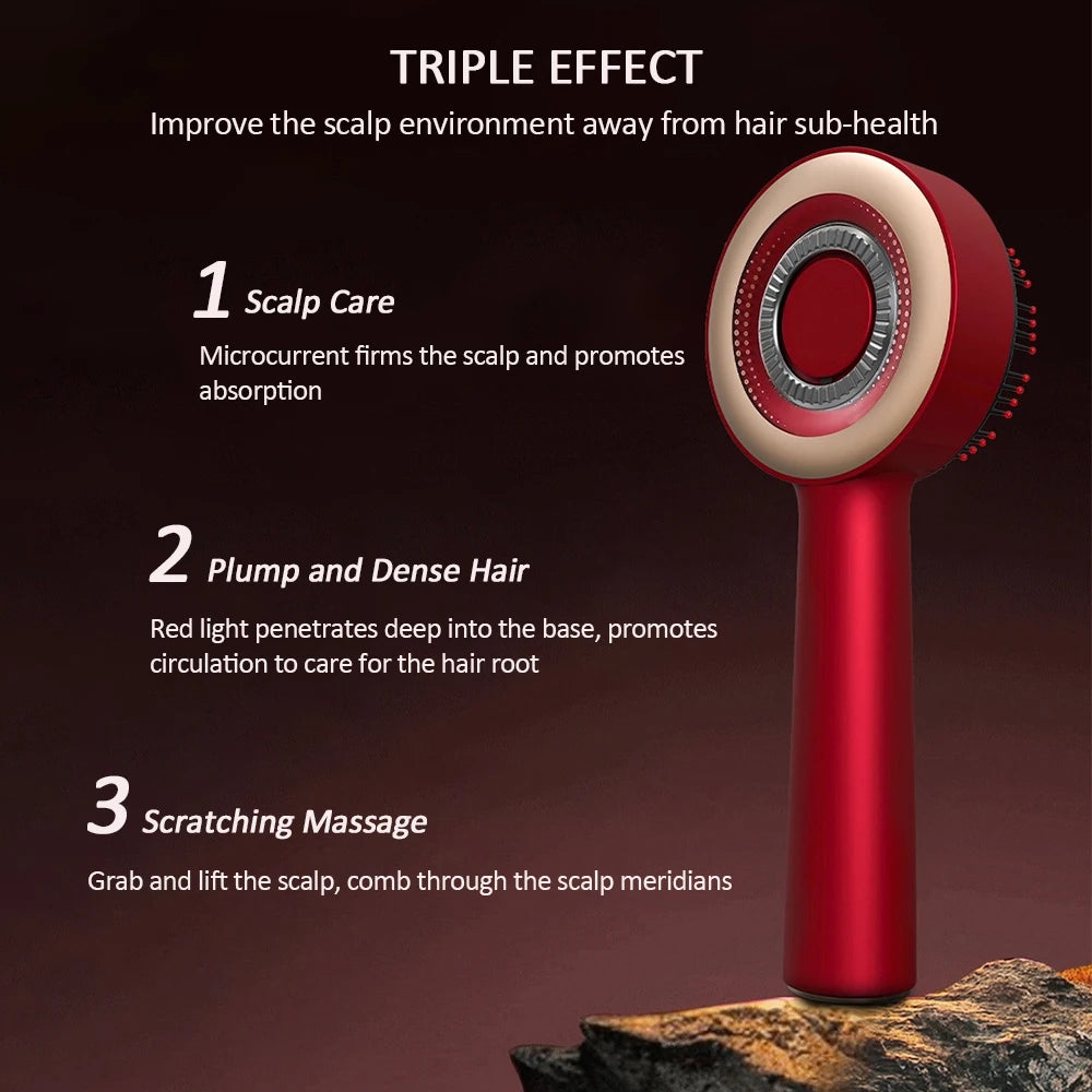 Electric Scalp Massage Comb with Red Light & Vibration for Hair Growth
