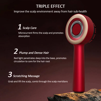 Electric Scalp Massage Comb with Red Light & Vibration for Hair Growth