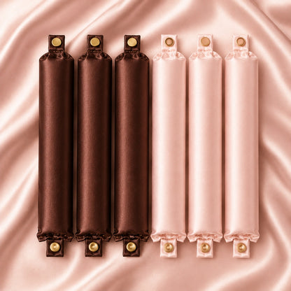 SilkWaven™ Heatless Curling Set – Satin Flexi Rods for Overnight Curls