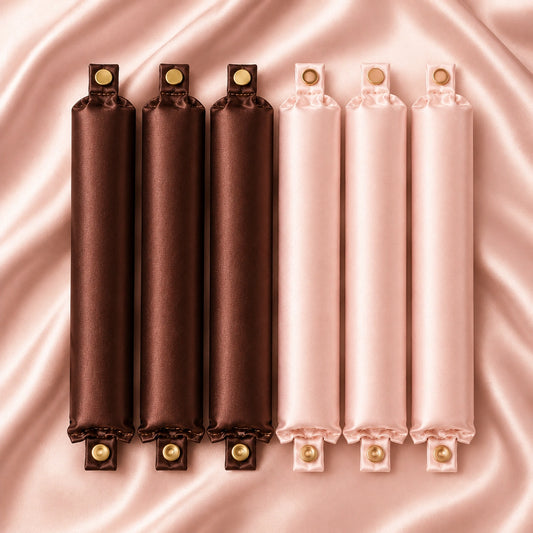 SilkWaven™ Heatless Curling Set – Satin Flexi Rods for Overnight Curls